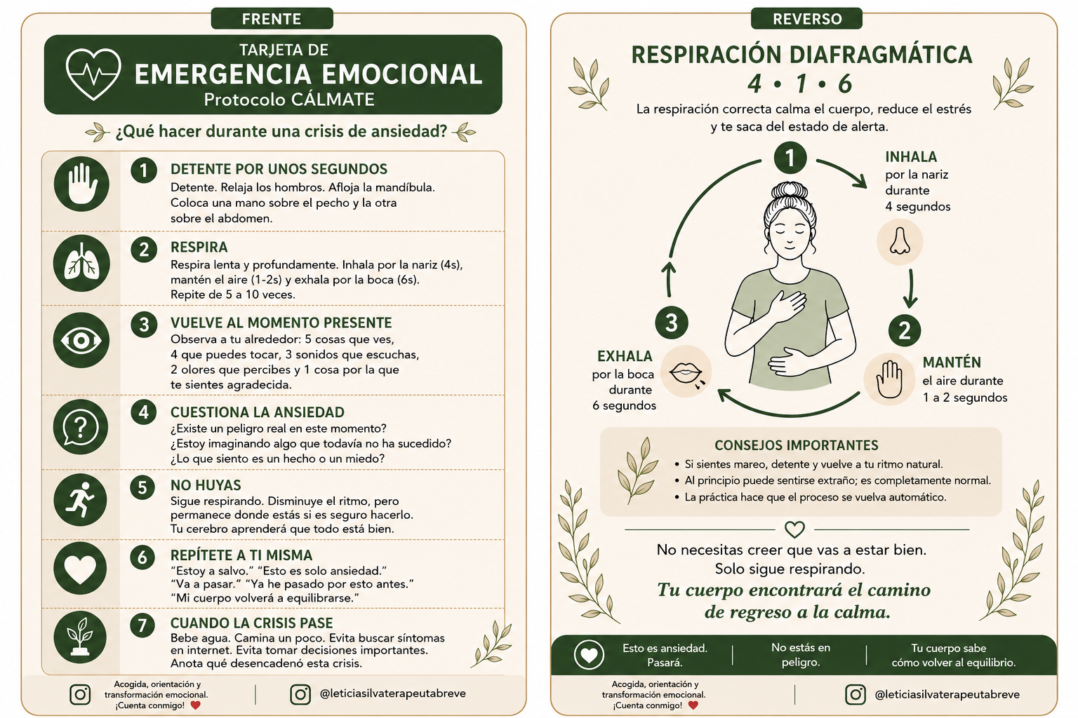 Tarjeta de Emergencia Emocional — Protocolo CÁLMATE